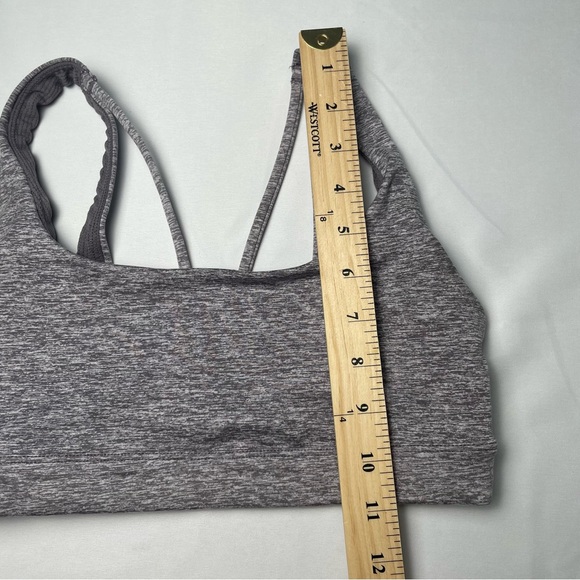 Athleta Exhale Sports Bra in SoftLuxe Pullover Open Back Gray, Size S - Picture 10 of 10